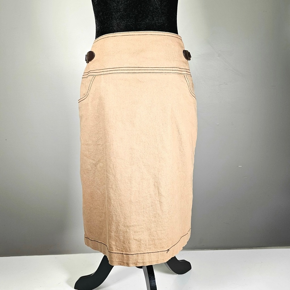 NWOT Tan Women's Skirt with buckle detail -14